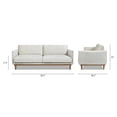 thumbnail image 5 of Haven 83" Flange Arm Oak Wood Sofa Marled Gray, 5 of 10