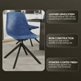thumbnail image 4 of LeisureMod Markley Modern Dining Chair – Leather Upholstered, 360° Swivel, Ergonomic Design, Powder-Coated Iron Legs – Ideal for Home, Kitchen, Restaurants, and Cafes in Blue, 4 of 13