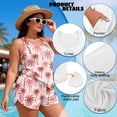 thumbnail image 6 of Xoenoiee Tropical Palm Tree Print Tankini Swimsuits for Women 2026 Two Piece Bathing Suits with Pockets Tummy Control Ruched Swim Suits with Shorts, 2XL, 6 of 7