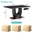 thumbnail image 6 of Sudica 63" Faux Marble Dining Table for 6 Black Faux Marble Dining Room MDF Table with U-Shaped Support, 6 of 8