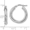 thumbnail image 4 of Solid 10K White Gold Polished Hoop Earrings - 21.6mm- Made In Italy, 4 of 6