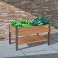 thumbnail image 2 of Miracle-Gro 2 x 4 x 2.3 ft Wrangler Brown/Cedar Wood Raised Garden Planter With Shelf, 2 of 12