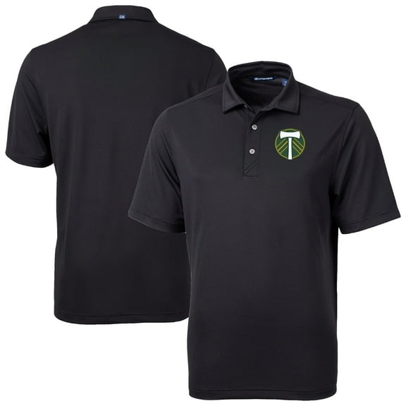 Men's-Cutter & Buck  Black Portland Timbers Big & Tall Virtue Eco Pique Recycled Polo