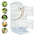 thumbnail image 4 of BOBOKY 39 Inch Flight Parrot Bird Cage, Large Roof Top Cage for Cockatiel Sun Parakeet Conure Budgie Finch Lovebird Canary, Bird Cage with Toys and Wheels, Pet Bird House with Stand.White, 4 of 18