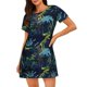 thumbnail image 1 of Disketp Cartoon Dinosaur para Camisón Corto de Manga Corta para Mujeres, Camisón Cómodo con Escote Redondo, Bonito y Confortable, 1 of 6