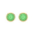 thumbnail image 3 of 1 ct Screw-Back Stud Earrings for Women | 5.0mm Round Cut Simulated Green Diamond | 18K Yellow Gold, 3 of 5