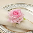 thumbnail image 3 of EUDIDV Decorative Faux Flowers 4PCS Rose Flower Napkin Rings Artificial Flower Napkin Holders Serviette Buckles Artificial Flowers, 3 of 3