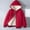 Red, variant on Hrsba Fall Jacket for Girls Winter Warm Fleece Lined Jacket for Kids Fall and Winter Solid Color Long Sleeved Hooded Zip Up Outerwear for 3-12 Years Old Boys and Girls