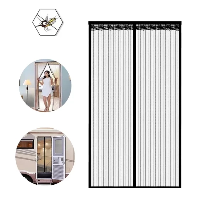 Cortina Mosquitera Velcro Con Cierre Magnético 210cm X 90cm