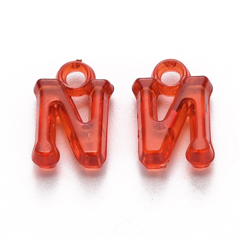 500gs Transparent Acrylic Beads Mixed Initial Letters Mixed color 14~15x4~10.5x3.5mm Hole: 1.8mm about 2350pcs/500g
