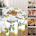 thumbnail image 4 of Lemon Tablecloth Round 60 Inch Yellow Lemonade Table Cloths Polyester Fabric Watercolor Summer Flowers Leaf Table Cover Outdoor Dining Table Cloth for Kitchen Dining Room Picnic Party Summer Outdoor, 4 of 6