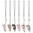 thumbnail image 1 of 6pcs Necklace Pendants Cat-shaped Hanging Charm Cartoon Animal Key Chain Decor, 1 of 4