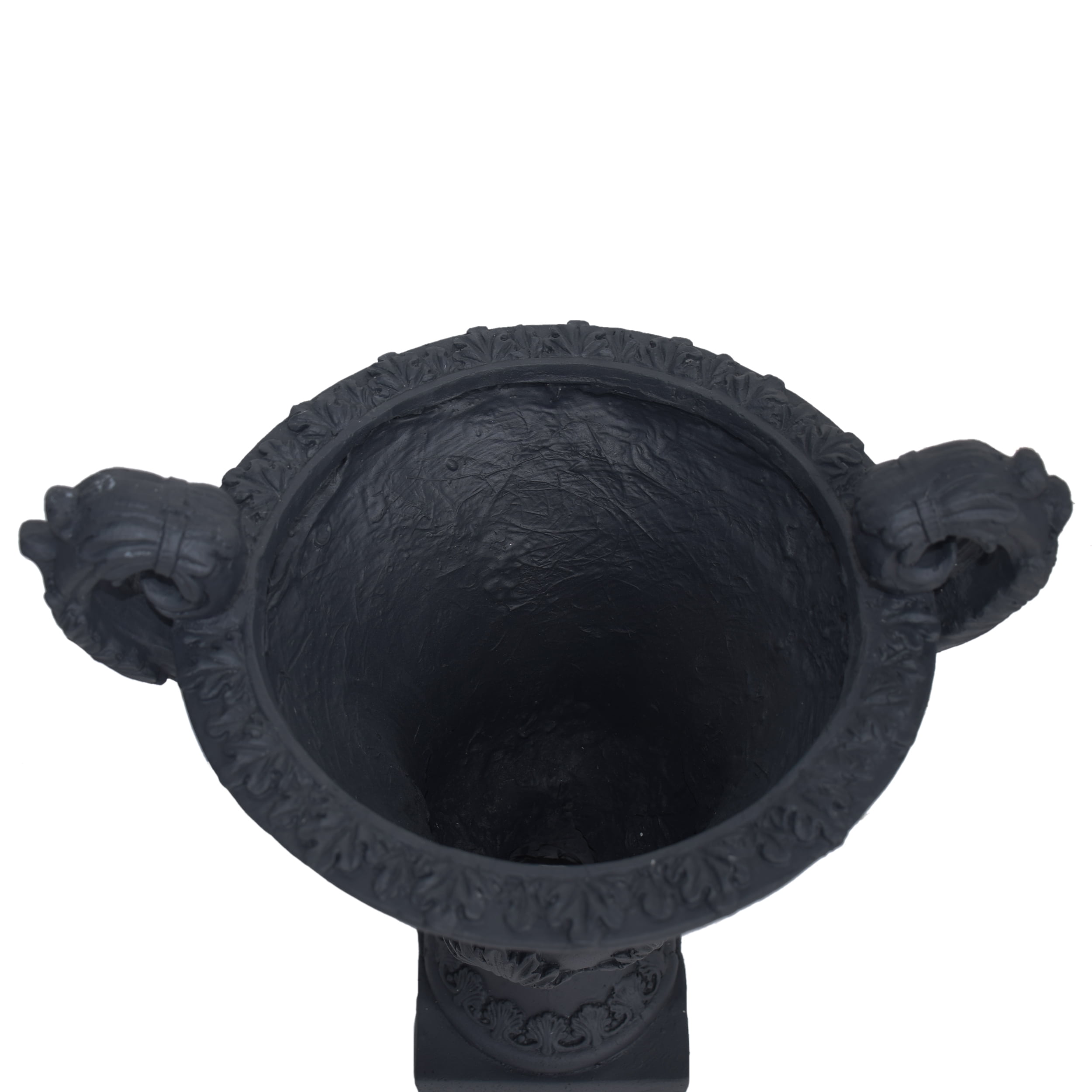GDF Studio Upsal Outdoor Traditional Roman Chalice Cast Stone Garden Urn Planter, Black