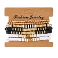 thumbnail image 5 of El colorido brazalete de cuentas sonrientes con letras de arcilla en verano, el brazalete retro de arcilla blanda, el conjunto de brazalete elástico de arcilla suave, la joyería de la pareja, 5 of 5