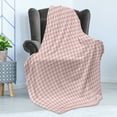 thumbnail image 4 of Abstract Soft Flannel Fleece Blanket, Pastel Gingham Childish Pattern Checkered Illustration as Repeated Squares, Cozy Plush for Indoor and Outdoor Use, 50" x 60", Baby Pink and Rose, by Ambesonne, 4 of 5