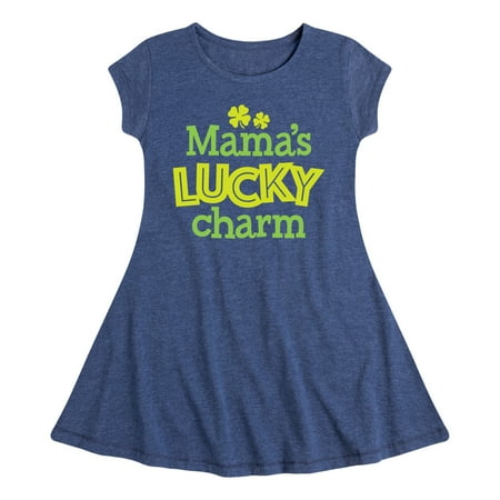 

Instant Message - St. Patrick s Day - Mama s Lucky Charm - Toddler And Youth Girls Fit And Flare Dress