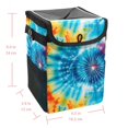 thumbnail image 5 of Tie Dye Foldable Car Trash Bin with Lid, Leak-Proof Mini Trash Can for Car with Hanging Storage Bag, 5 of 6