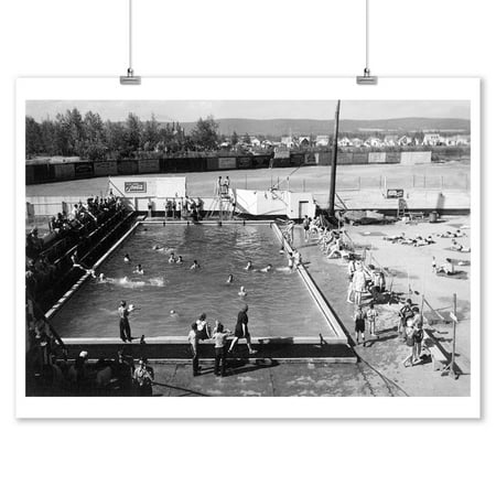 Fairbanks Imports Fairbanks, Alaska - Aerial View of Fairbanks Swimming Pool (9x12 Art Print, Wall Decor Travel Poster) ()