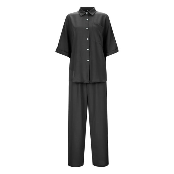 Women's Pants Casual Suit Short Sleeved Shirt Two Piece Set For Women's Clothing Pant Suit Women Dressy plus Size Slim Fit Suits for Women Suits for Women Work Snowmobile Bibs Women Womens Snow Suit