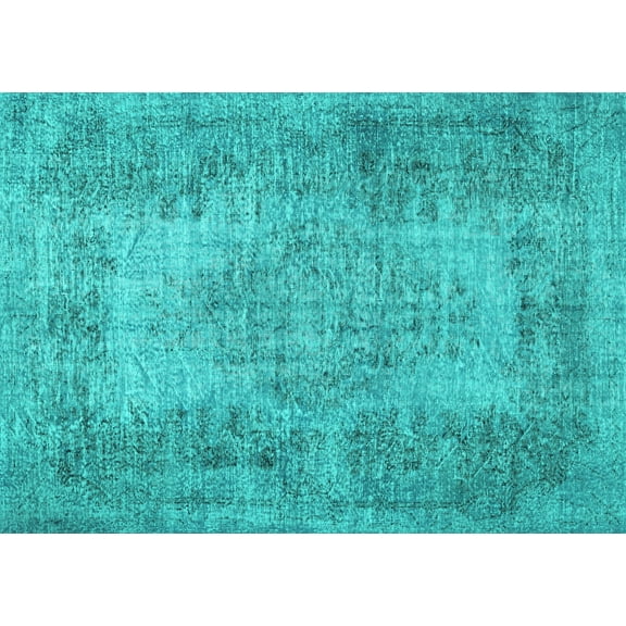 Ahgly Company Indoor Rectangle Persian Turquoise Blue Traditional Area Rugs, 5' x 7'