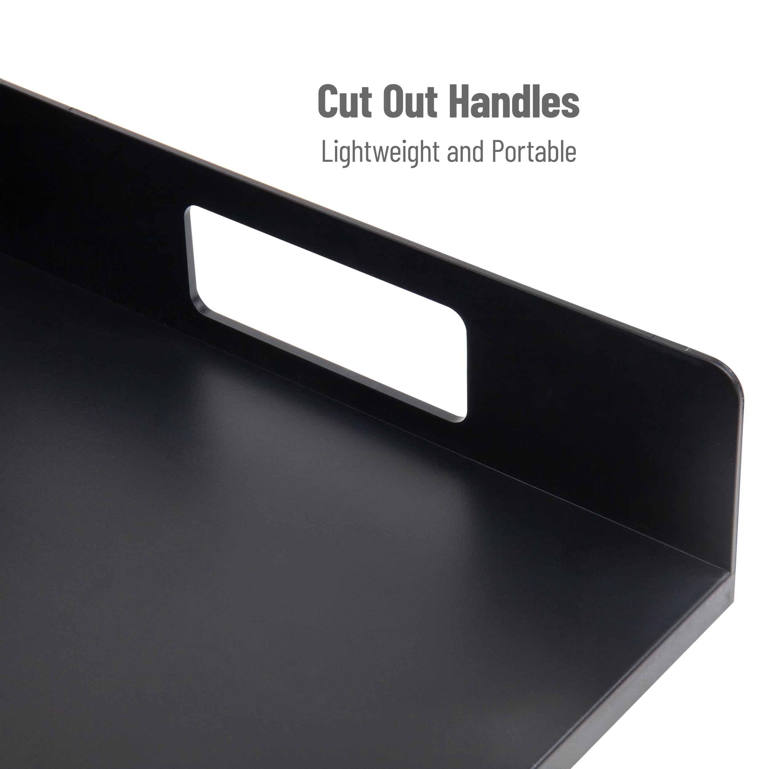 Mind Reader Utensil Napkin & Plate Holder, Silverware Organizer, Serving Tray, Plastic, Black