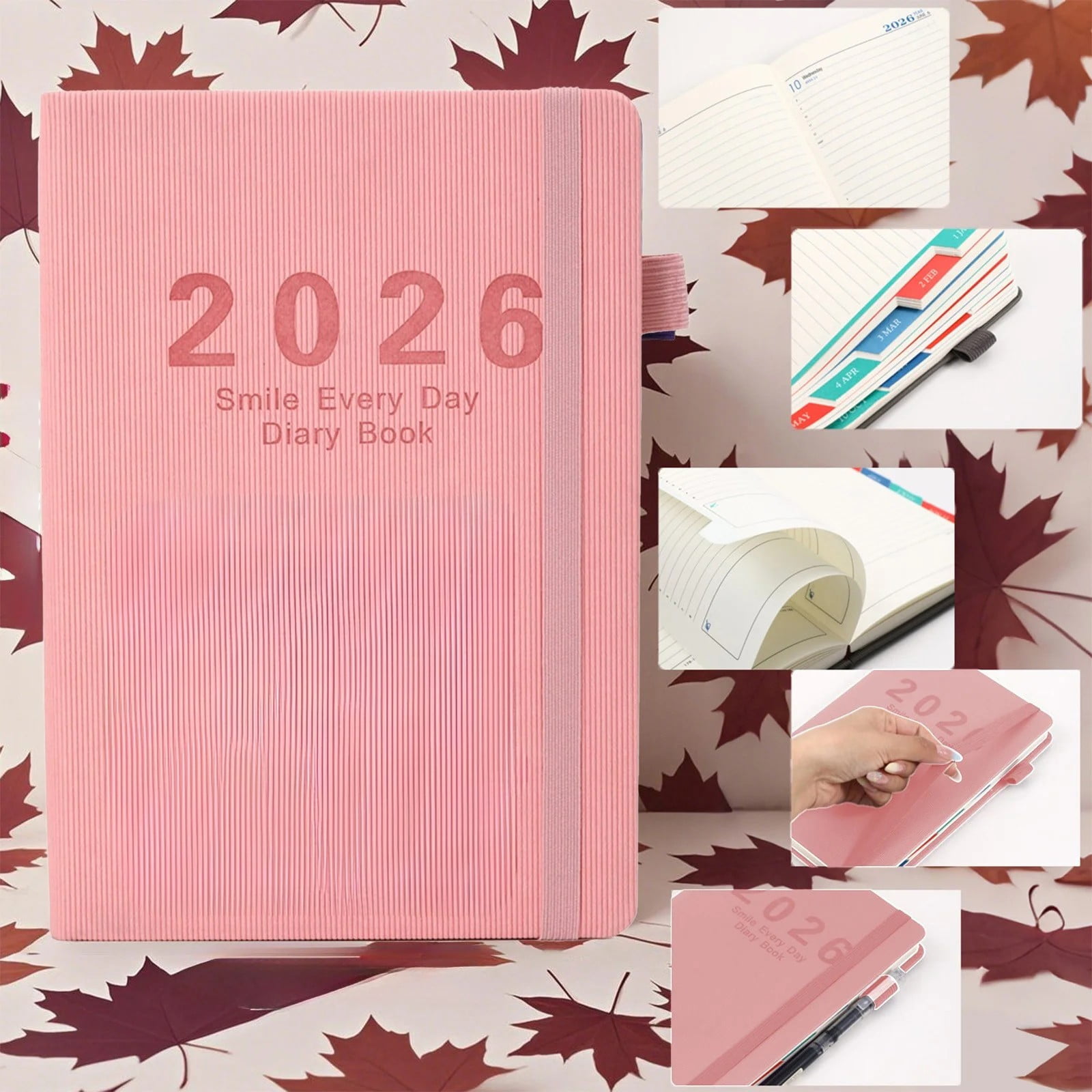 Lined Journal Notebook Diary Book, A5-8.27" x 11.6", Thick Notebooks Pages, Hardcover Notepad with Pen Holder for Journaling, Work, and Gift, 400 Pages/200Sheets, 1Pc, Multicolor(Green,8.4x5.7")
