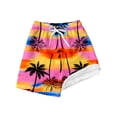 thumbnail image 2 of lnmuld Boys Rainbow Gradient Palm Tree Print Double Liner Swim Trunks Size:5-6 Years, 2 of 4