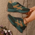 thumbnail image 6 of Domuza sneakers for women, Retro Running Style Casual Shoes, Lace-Up Non-Slip Comfortable Trainers for Daily Walking Green 8.5（EU-41）, 6 of 7