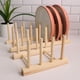 thumbnail image 4 of Naiovety Estante de secado de platos de madera elegante amarillo de madera de bambú estante organizador de cocina versátil que ahorra espacio Cocina y Comedor 5 cuadrículas, 4 of 6