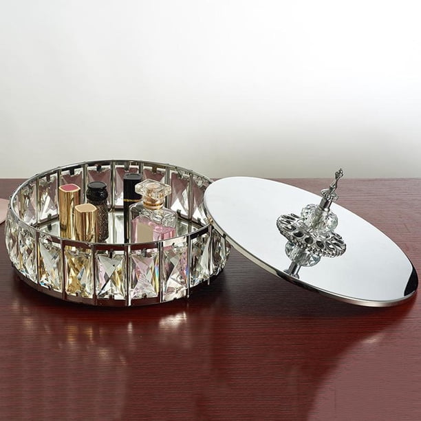 Bandeja de Espejo Dorado Baoblaze Soporte de Tocador de Cristal Bandeja de Servicio Decorativa de Cosméticos