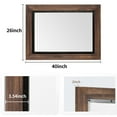 thumbnail image 4 of YOSHOOT Rustic Wooden Framed Wall Mirror, Natural Wood and Iron Bathroom Vanity Mirror for Farmhouse Decor,Vertical or Horizontal Hanging,40*26", 4 of 8