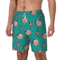thumbnail image 2 of Uemuo Starfish and Shell Pattern Mens Swim Trunks Quick Dry Board Shorts with Mesh Lining, Stretch Beach Shorts Quick Dry No-Chafing Board Shorts-Medium, 2 of 9
