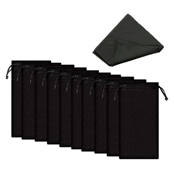 Sofullue Soft Cloth Eyeglasses Protective for Case Black Eyewear Pouch Organizer Men and Women's Fits Most Sunglasses Eyewear for Case
