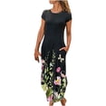 thumbnail image 2 of SMihono Robe d'Été Grande Taille pour Femmes 2023 Décontractée Ample avec Poches à Manches Courtes Imprimée à Col Rond Longueur Cheville, 2 of 6