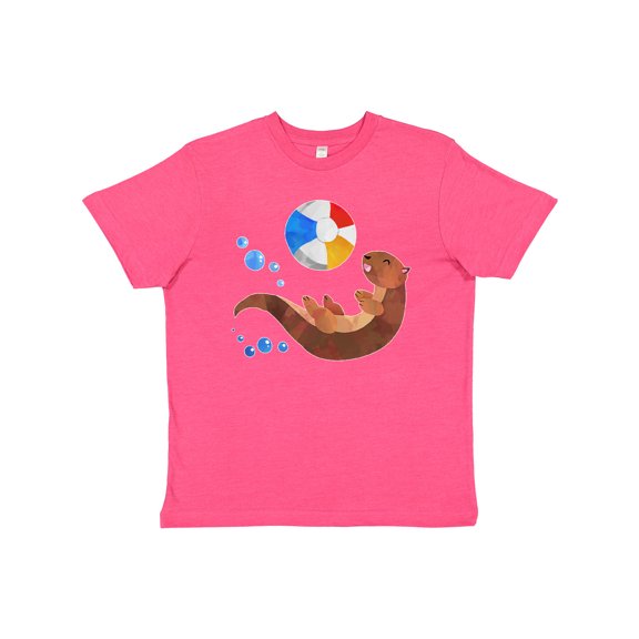 Inktastic Cute Otter and Beachball Youth T-Shirt