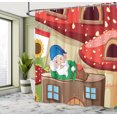 thumbnail image 4 of Ambesonne Fantasy World Shower Curtain, Gnome Land Nature Art, 69"Wx84"L, Pale Sky Blue Vermilion, 4 of 4