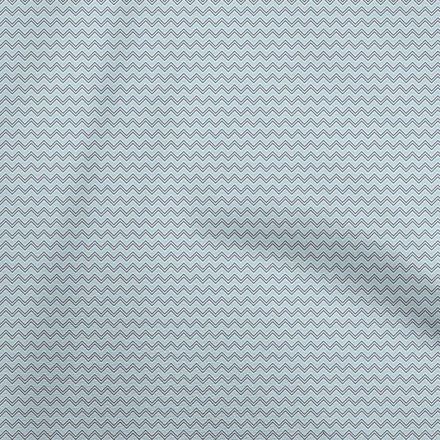 oneOone Polyester Spandex Baby Blue Fabric Chevron Fabric For Sewing Printed Craft Fabric By The Yard 56 Inch Wide