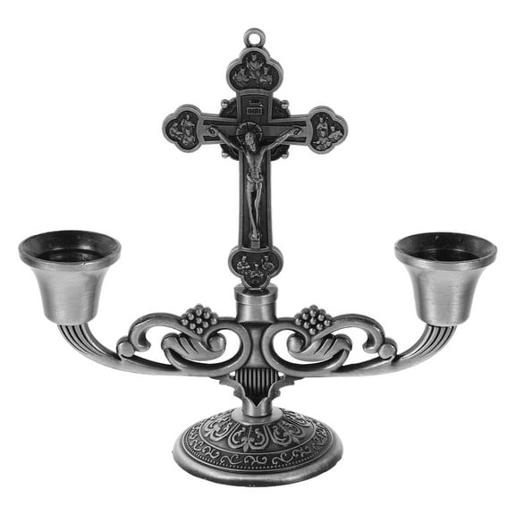 Delicate Candlestick Decorative Vintage Candle Holder Zinc Alloy Candlestick Ornament Desktop Centerpiece Table Candlestick