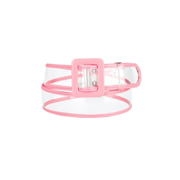 Cinturones de Cintura Transparentes INSPIRE CHIC para Mujeres, Cinturón Delgado de Talla Grande para Jeans, Vestidos, Abrigos hasta 114cm/44.88" Rosa
