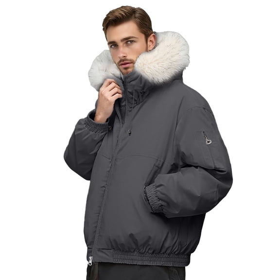 Winter Jacket With Collar Thickened Warm Outerwear For Extreme Cold Weather Casual Insulated Coat For Outdoor Activities Durable And Windproof