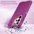 thumbnail image 4 of I-HONVA For Samsung Galaxy S26 Ultra Case,Magnetic 3-Layer Military Grade Drop Protection Anti-Slip Rugged Shockproof Dustproof Protection Phone Case,Purple Pink, 4 of 7