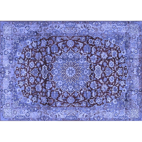Ahgly Company Indoor Rectangle Medallion Blue Traditional Area Rugs, 2' x 3'