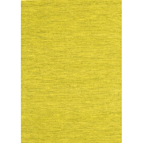 Ahgly Company Machine Washable Indoor Rectangle Abstract Yellow Contemporary Area Rugs, 5' x 8'