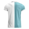 thumbnail image 5 of Uooqdmx Polo Shirts for Men Mens Dress Shirts Male Casual Splicing Print Zipper Turn Down Collar Blouse Short Sleeve Tops Shirt Casual Shirts for Men Sky Blue XL, 5 of 5