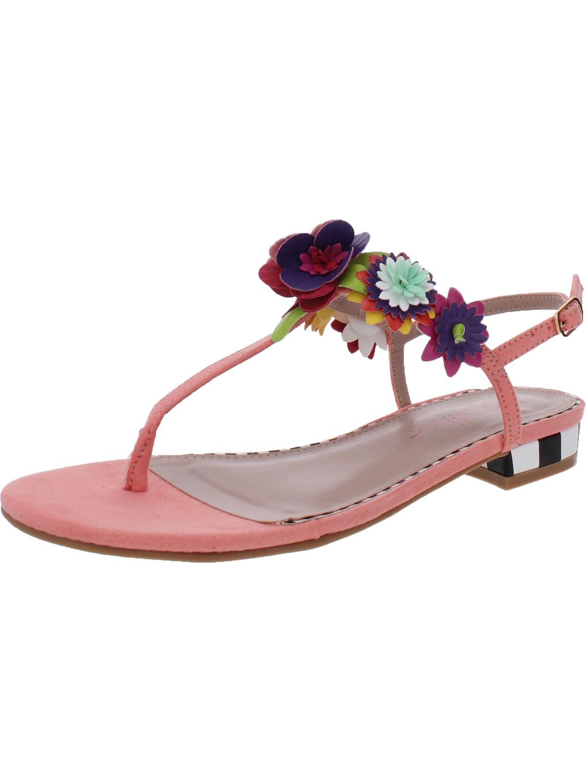 betsey johnson esmee floral flat sandals