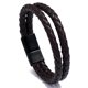 thumbnail image 1 of Pulsera de cuero sintético con doble círculo trenzado vintage azul de tendencia para hombre., 1 of 5