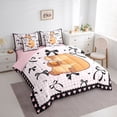 thumbnail image 2 of Erosebridal Kids Cute Capybara With Boba Tea Bedding Comforter Set 7-Piece,Boys Girls Black Bow Tie Geometric Plaid King Bedding Sets,Pink Reversible, 2 of 6