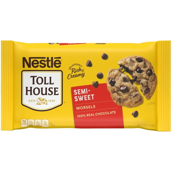 Pack Of 2 Nestle Toll House Semi Sweet Chocolate Chips, 24 oz (Package May Vary)
