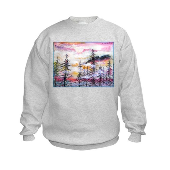 CafePress - Misty Mountains, Art, Kids Sweatshirt - Kids Sweatshirt, Youth Crew Neck Sweatshirt