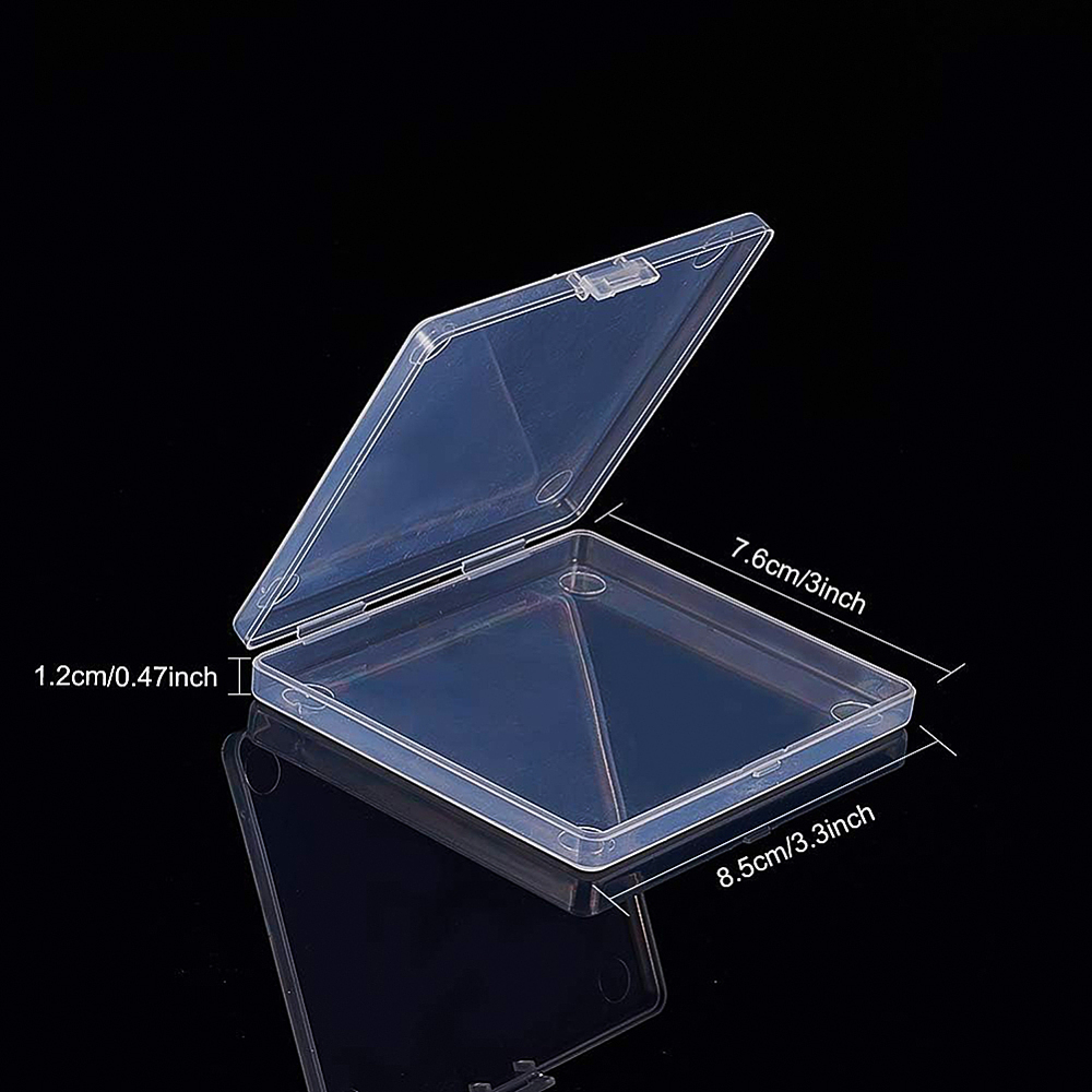 18 Pack Rectangle Clear Plastic Bead Storage Containers Box Drawer Organizers with Lid for Beads Cards and Other Craft Accessories